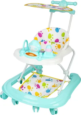 Produktbild von 4in1 Lauflernhilfe Babywalker Kinderwagen Babywippe mit Spielset und Musik,Faltbarer Lauflernwagen mit Schiebegriff für ab 6 Monaten