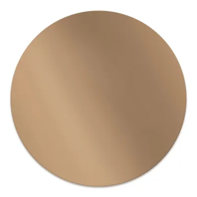 A circular brown mat on a white background.