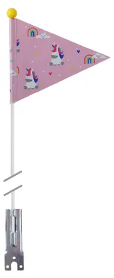 Produktbild von Wimpel Kinderfahrrad Wimpelstange Sicherheitswimpel Pex Kids Einhorn pink