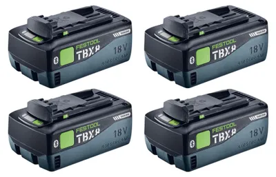 Produktbild von Festool Akku Set 4x BP 18 TBX 8 ASI Tabless Akkupack 18 V 8,0 Ah ( 4x 578746 ) 8000 mAh Li-ion mit Ladestandanzeige