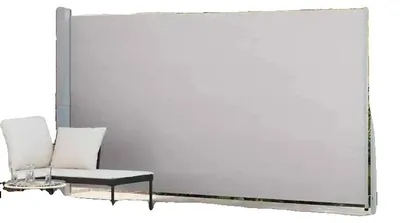 Obrázok produktu pre Terásková bočná markíza, vyrobená z odolného polyesteru, rozmer 200 cm x 500 cm, vhodná na vonkajšie použitie, montáž na stenu, s UV ochranou