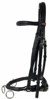 Produktbild von Cheval Kappzaum Reitkappzaum Leder Kappzaum, schwarz zum Longieren und Reiten in S/S