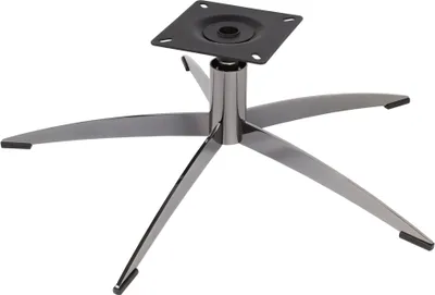 A metal chair base with five legs and a square mounting plate.