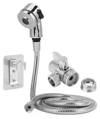 Produktbild von Duschkopf Set Handbrause Haarwaschset Wasserhahn-Konverter Edelstahl