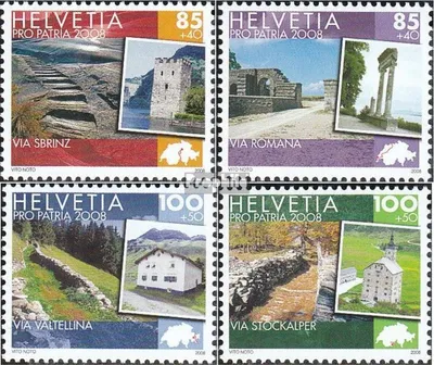 Produktbild von Briefmarken Schweiz 2008 Mi 2061-2064 (kompl.Ausg.) gestempelt Kulturwege Schweiz