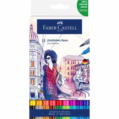 Produktbild von FABER-CASTELL Gofa Aqua Dual Marker 18er Etui