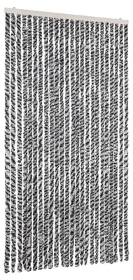 Produktbild von vidaXL Fliegenvorhang Grau, Schwarz und Weiß 100x230 cm Chenille