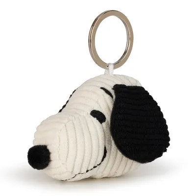 Image de SNOOPY - Porte-clé Snoopy en velours côtelé crème - 4,5cm