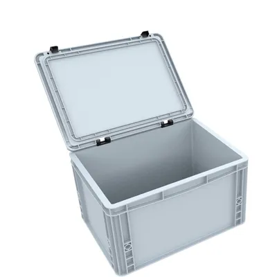Immagine prodotto di Eurobox da 20 litri con coperchio incernierato, impilabile, robusto, grigio