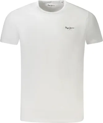 Produktbild von Herren T-Shirt Weiß Kurzarm Slim Fit mit Logo - Nachhaltige Baumwolle