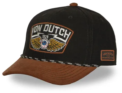 Immagine prodotto di Cappello da baseball "Trucker" Von Dutch Originals, visiera leggermente curva, colore nero/marrone
