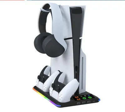 Produktbild von PS5 Ständer Kühlstation Controller Ladestation Gaming-Controller (Set, RGB LED 3-stufig Lüfter PlayStation Portal PS5 Zubehör)