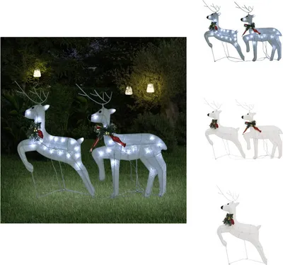 Zdjęcie produktu dla vidaXL Renifer LED 2 szt. Białe 40 diod LED - oświetlenie świąteczne