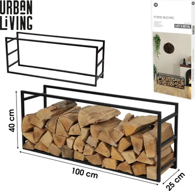 Immagine prodotto di DOCHTMANN Portalegna in metallo 100x25x40 cm