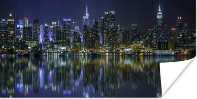 Produktbild von MuchoWow® Poster New York - Skyline - Amerika 40x20 cm - Poster für die Wand - Poster Schlafzimmer