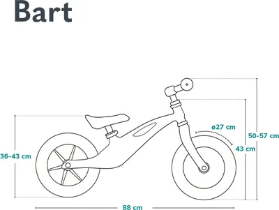 Obrázek produktu pro Lionelo Bart Running Bike Dětský skútr ze slitiny hořčíku Dětské kolo TOP Yellow