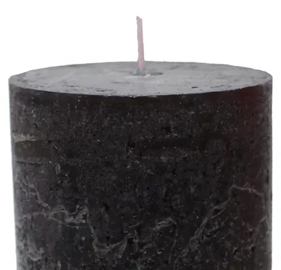 Produktbild von Rustikale Stumpenkerzen 4er Set Schwarz 8/10/12/14cm - Adventskerzen Weihnachten