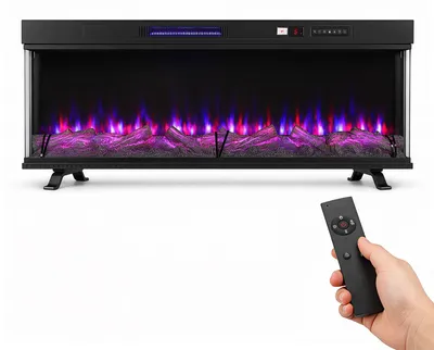 Zdjęcie produktu dla Peviasot, elektryczny kominek, 50 cali, 12 kolorów płomieni, sterowanie za pomocą aplikacji