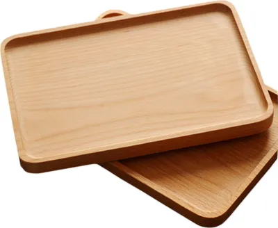Obrázek produktu pro CANDeal 2 kusy dřevěných servírovacích talířů - buk - obdélník 25 x 17 cm
