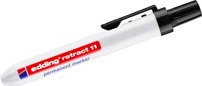 Produktbild von Edding Retract 11 Permanentmarker Schwarz - Konische Spitze 1,5-3 mm, Tinte auf Alkoholbasis, Wasserfest, 1 Stk.