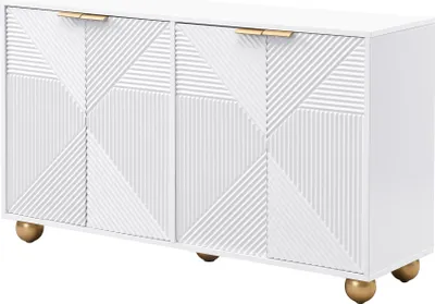 Immagine prodotto di Fortuna Lai Credenza per sala da pranzo a 4 ante, mobili da corridoio, bianco