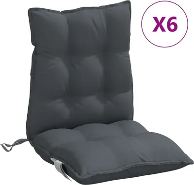 Produktbild von Niedriglehner-Auflagen 6 Stk. Anthrazit Oxford-Gewebe