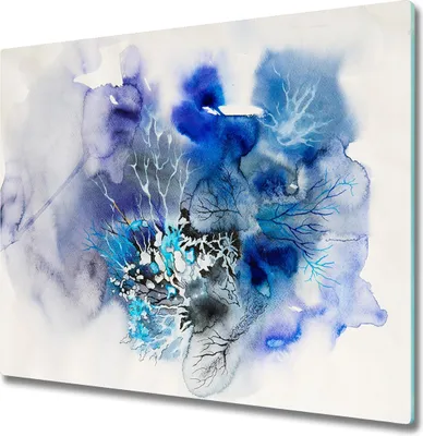 Produktbild von Glas Herdabdeckplatte 60x52 cm Spritzschutz Glasabdeckplatte Schneidebrett Abstrakte Blumen