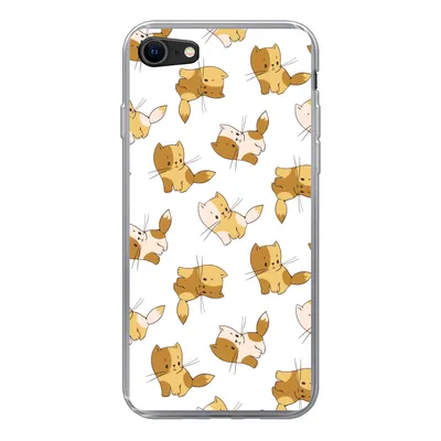 Produktbild von MuchoWow® Handyhülle Schutzhülle Hülle für iPhone SE 2022 Muster - Katze - Kätzchen - Jungen - Mädchen - Kinder - Kind Silikon Softcase Handy Hülle - Schutzhülle