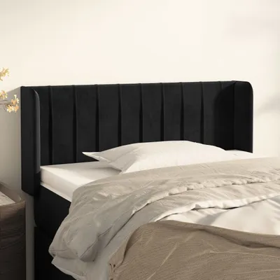 Produktbild von Design Möbel Kopfteil mit Ohren Schwarz 93x16x78/88 cm Samt - 2024 Neu