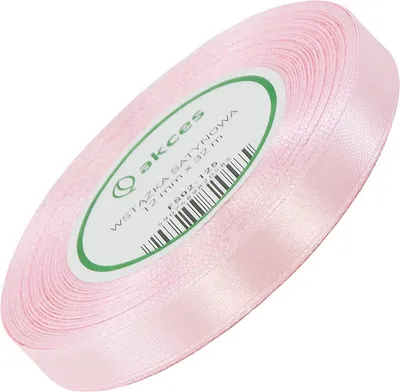Immagine prodotto di Nastro di raso rosa cipria 12 mm - 32 mb