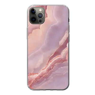 Produktbild von MuchoWow® Handyhülle Schutzhülle Hülle für iPhone 13 Pro Max Naturstein - Rosa - Nahaufnahme Silikon Softcase Handy Hülle - Mobiltelefon