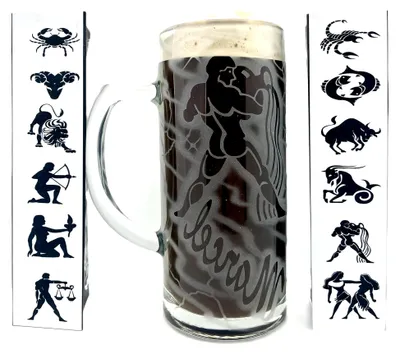 Produktbild von Personalisierter Bierkrug 0,5 l mit Sternzeichen und Namen