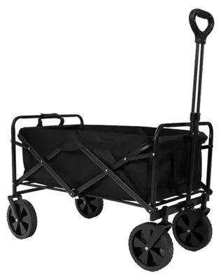 Obrázek produktu pro Skládací vozík, nosnost až 90 kg, vhodný do zahrady, na kempování a pro volný čas - černý