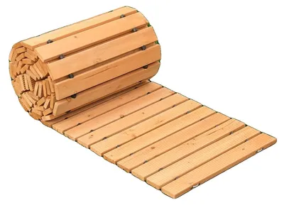 Produktbild von VEVOR Holzgartenweg, 24 ft L x 17 in B, Rutschfester gerader Gartenweg, Ausrollbarer Zedern-Außenweg mit Drahtseilverbindung, Dekorativer Gartenpflaster für Hochzeitsfeiern im Hinterhof, 144x17 Zoll