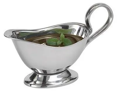 Produktbild von APS 40204 Sauciere PROFI, Edelstahl hochglanzpoliert, 0,125 Liter, 16 x 7,5 cm, Höhe 9 cm