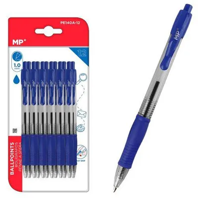 Immagine prodotto di Penne a sfera blu Main Paper MP, confezione da 12 pezzi in blister