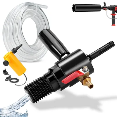 Produktbild von 1 1/4" UNC auf SDS Plus mit Wasserpumpe & 4m Wasserleitung, Kernbohrer Adapter, Bohrmaschinen Zubehör Zur Staubentfernung, Kühlung, Reibungsreduziert