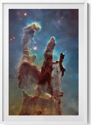 Produktbild von Foto NASA Kosmos– Wandbild mit Rahmen – Gerahmtes Bild  – Wanddekoration – 70x100 cm –  Weiß Rahmen