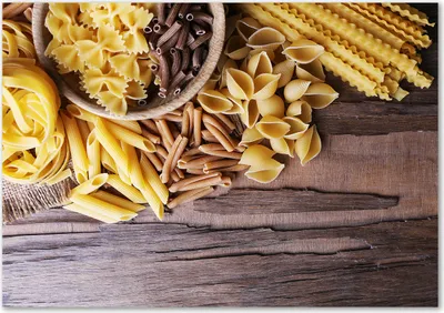 Produktbild von Tulup® Leinwandbild - 100x70 cm - Wandkunst - Drucke auf Leinwand - Leinwanddruck  - Essen & Getränke - Gelb - Pasta Mischung