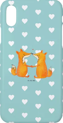 Produktbild von Mr. & Mrs. Panda Iphone 10 Handyhülle Füchse Liebe - Türkis Pastell - Geschenk, Hülle, Handy, Freund, X, Cover, Fuchs, Romantisch