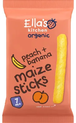 Image de Ella's Kitchen Bâtonnets de MaïsPêche + Banane 17g, 7 mois+ snack
