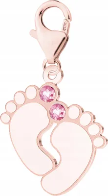 Produktbild von Roségold 925 Silber Kinderfuß-Anhänger 31mm