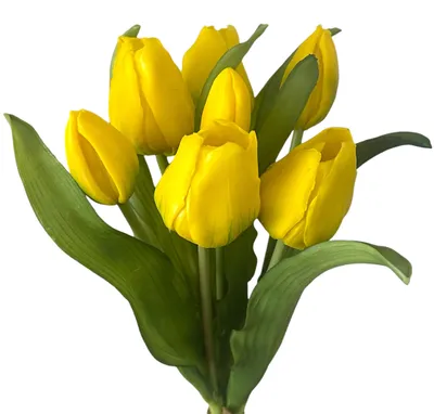 Produktbild von Künstlicher Tulpen-Bund 32cm "Soft-Touch" Kunstblume Tulpe Gelb