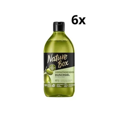 Produktbild von Nature Box Olive Duschgel 6 x 385 ml - Mit kaltgepresstem Olivenöl - Vorteilspack