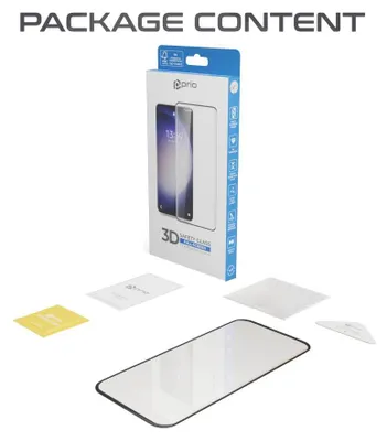 Produktbild von Prio 3D Displayschutzfolie aus gehärtetem Glas für Samsung S26, schwarz