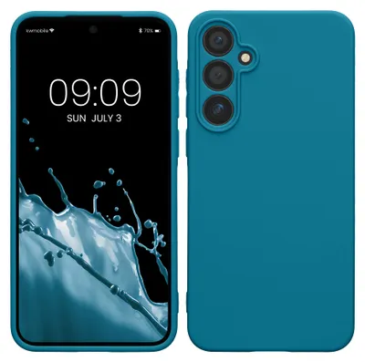 Produktbild von kwmobile Handyhülle für Samsung Galaxy A55 5G Hülle - weiches Handy Silikon Case - Schutzhülle Cover - Karibikblau