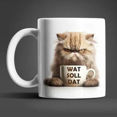 Produktbild von Katze WAT SOLL DAT Kaffeetasse Teetasse Tasse Geschenkidee