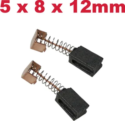 Produktbild von 2x Motorkohlen / Kohlebürsten / Schleifkohlen 5 x 8 x 12 mm für viele Elektrogeräte Winkelschleifer wie Black & Decker G720