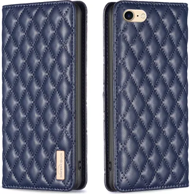Produktbild von iPhone SE 2022 Hülle, Elegant Bookstyle Flip Leder Kartenfächer Schutzhülle mit Ständer für iPhone SE 2020/2022 / iPhone 7 / 8 Blau