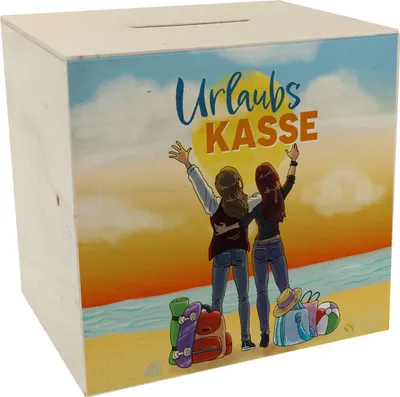Produktbild von Urlaubskasse beste Freundin Spardose aus Holz